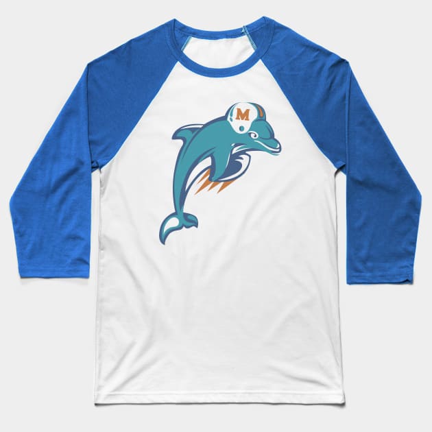 Dolphins Football Miami Baseball T-Shirt by Ilustra Zee Art